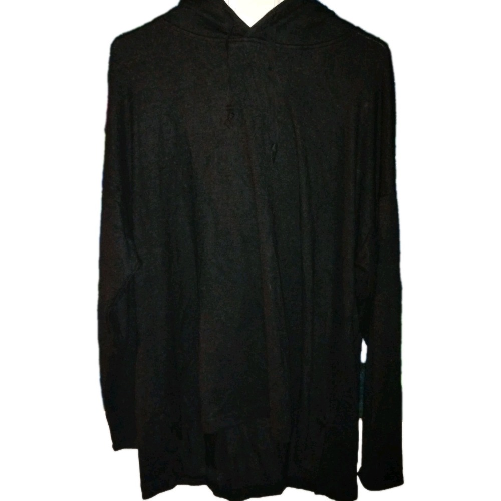 Max & Mia Womens XXL Hoodie Black Rayon‎ Long Sleeve Pullover Sweater Shirt EUC